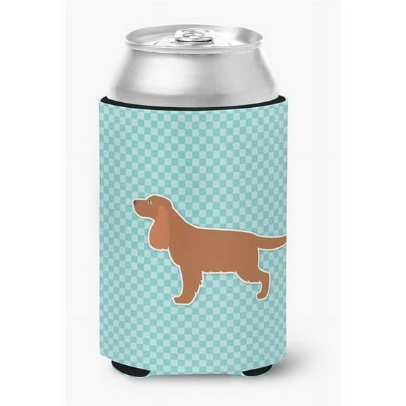 Carolines Treasures BB3712CC English Cocker Spaniel Checkerboard Blue Can or Bottle Hugger