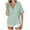 Mint Green, variant on Kaemgyyd Womens Button down Shirts Rolled up Half Sleeve Cotton Linen Beach Vaction Tops Wrinkle Free Loose Fit Side Slit Blouse