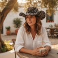 thumbnail image 7 of Byfri Unisex Wide Brim Western Cowboy Hat Adjustable Strap Outdoor Sun Hat 56-58cm, 7 of 7