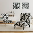 thumbnail image 5 of Designart "Black And Grey Triangular 3D Texture Of Mesh" Upholstered Mid-Century Accent Chair - Arm Chair, 5 of 5