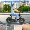 thumbnail image 3 of SANOPY Electric Scooters with Seat,Peak 560W,20Mph and 15Miles,16" All-Terrain Fat Tire,Motorcycle Style Ebike for Adults with Basket,UL2272 Certified, 3 of 8