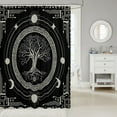 thumbnail image 2 of Tree of Life Shower Curtain Cartoon Sum Moon Wild Plants Bathroom Curtain Teens Adults Geometric Lines Circles Boho Exotic Bath Curtain for Bathtub with 12 Hooks 72" W x 84" L, 2 of 5