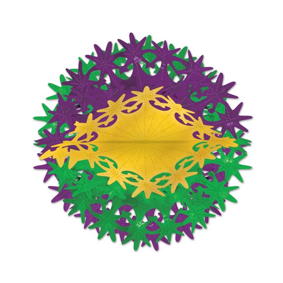 Star Ball 12" Gold, Green, Purple - 12 Pack (1 Per Package)