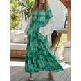 thumbnail image 6 of ELF Women Summer Bohemian Dress Casual V Neck Flowy Long Party Dress with Pocket for Beach Cocktail Streetwear, 6 of 9