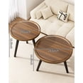 thumbnail image 1 of Round Nesting Coffee Table Set of 2, Walnut Coffee Table for Small Space, Fluted Round Wood Center Table, Mid Century Modern Coffee Table for Living Room Bedroom Office Balcony, 1 of 2