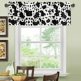 thumbnail image 4 of Cow Print Valance Black and White Window Curtain Valances for Kitchen Half Cafe Short Topper Treatment Rod Pocket Panel Window Shades 18x54 Inch, 4 of 6