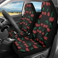 thumbnail image 2 of Yuyamidu Red Cherry Car Seat Covers Elastic Fabrics Waterproof Auto Seat Cover Cute Auto Interior Accessories 2 Pcs Set, Easy to Install, 2 of 7
