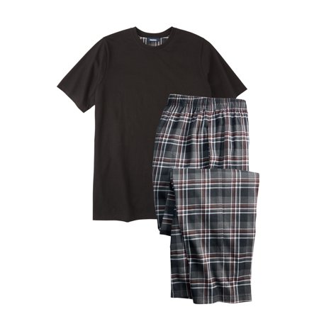 Big And Tall Plaid Robe - Men's Big & Tall Jersey Knit Plaid Pajama Set