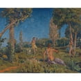 thumbnail image 2 of Ker Xavier Roussel 18x15 Black Ornate Wood Framed Double Matted Museum Art Print Titled - Artemis with a Dog and Two Companions at a Spring (1925), 2 of 5