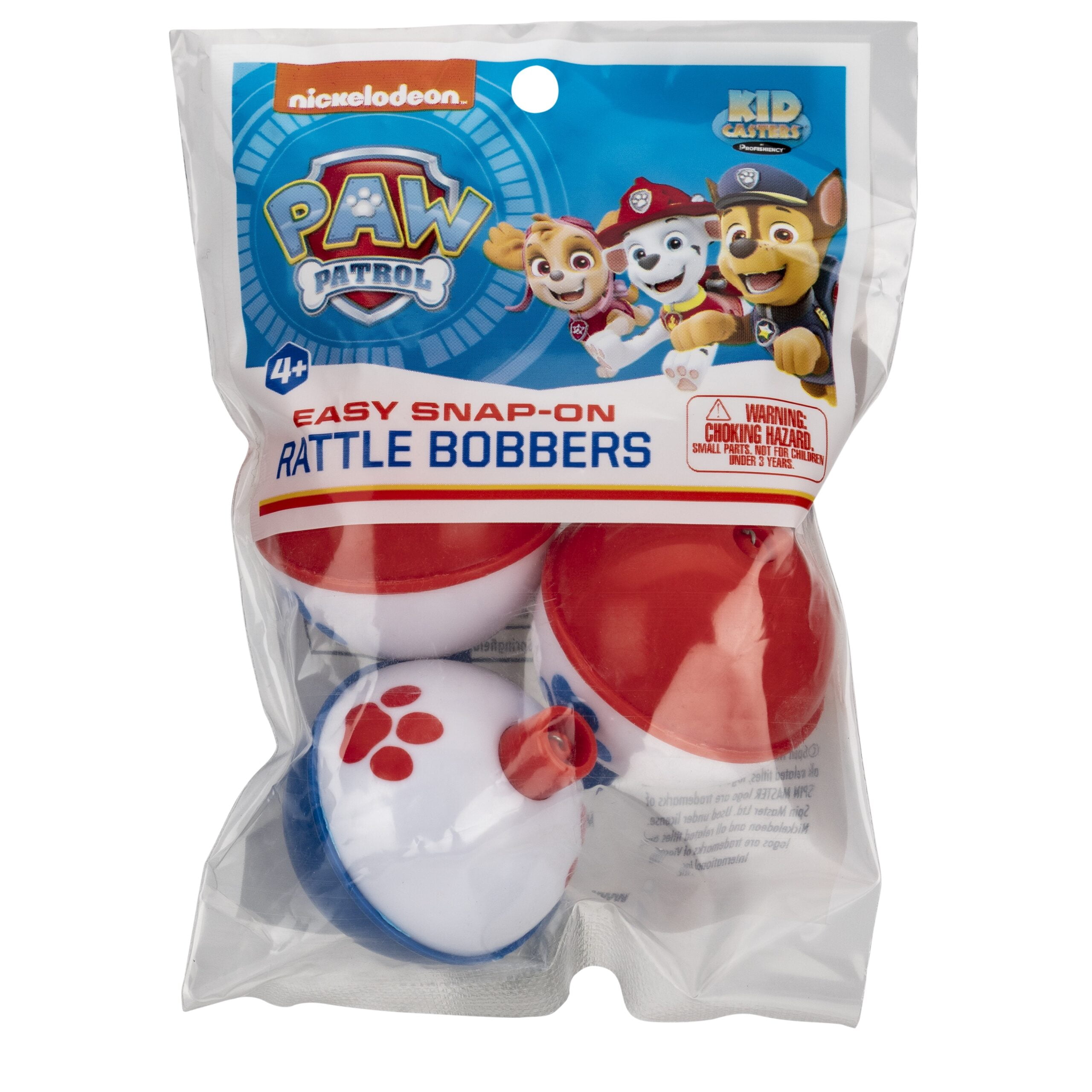 Kid Casters Paw Patrol Rattle Fishing Bobbers 3 Pack Small