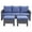 Gray/Navy, variant on PARKWELL Outdoor Sectional Furniture Sets - 3 Pieces Patio Conversation Set with Cushioned Sofa and Ottomans - Blue