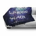 thumbnail image 3 of Saying Soft Flannel Fleece Throw Blanket, Outer Space Background I Love You to the Moon and Back Typography, Cozy Plush for Indoor and Outdoor Use, 60" x 80", Dark Purple White, by Ambesonne, 3 of 6