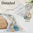 thumbnail image 3 of Vintage Beach Coastal Pillow Protectors with Zipper Standard Size, Nautical Shell Starfish Coral Summer Soft Brushed Microfiber Breathable Throw Pillow Covers, Pillowcase for Couch Sofa 20"x26", 3 of 9