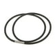 thumbnail image 1 of Collar de cadena de cordón de caucho negro 3 mm Cierre de de acero inoxidable plateado Los 45cm Sunnimix cadena de collar de goma, 1 of 7