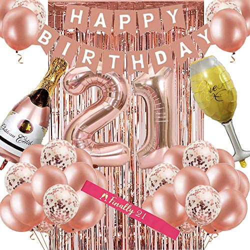 Rose Gold HAPPY BIRTHDAY 12" Air Fill BALLOONS ~ Luxury Party Decoration Bunting 