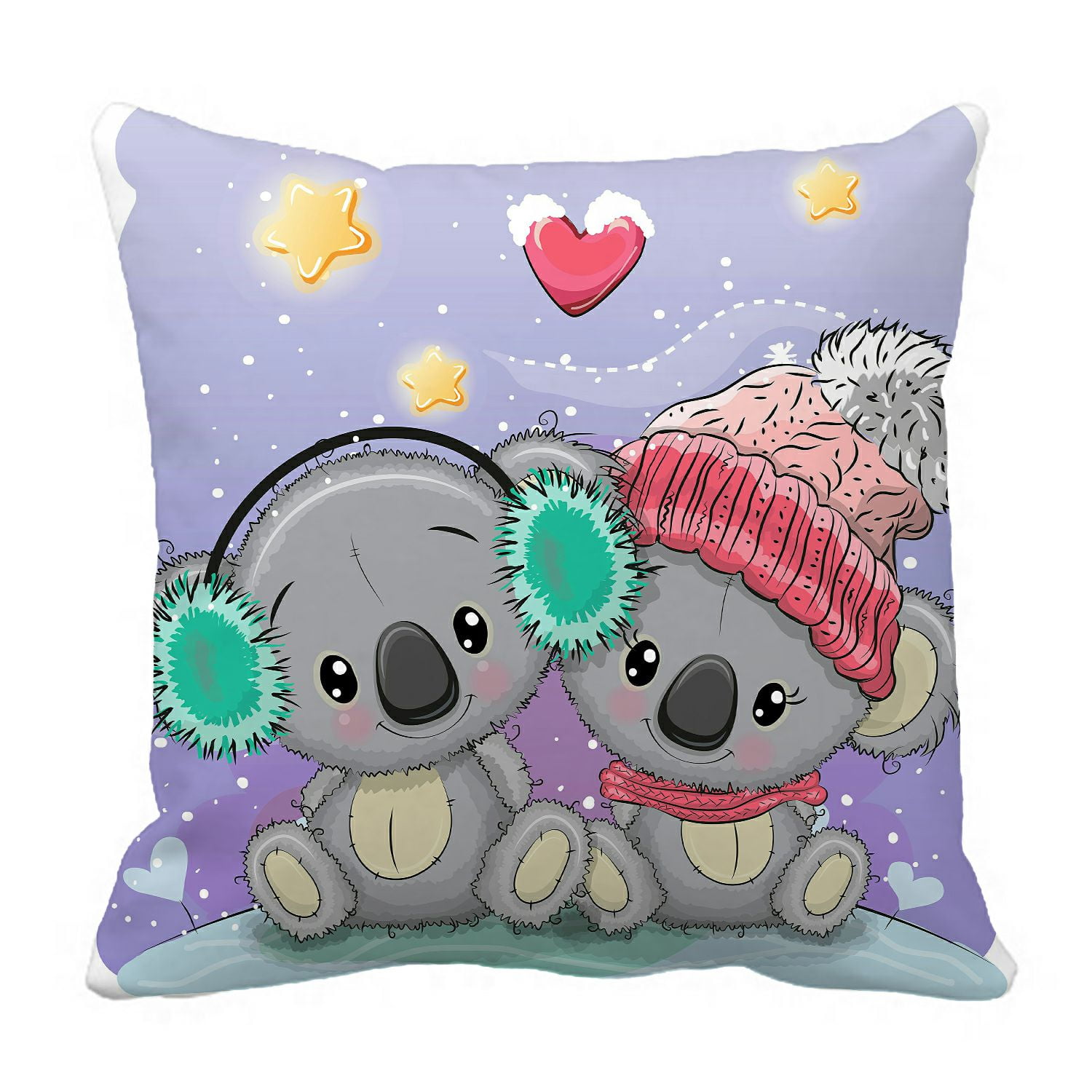 ABPHQTO Two Koalas In Hats Pillow Case Pillow Cover Pillow Protector