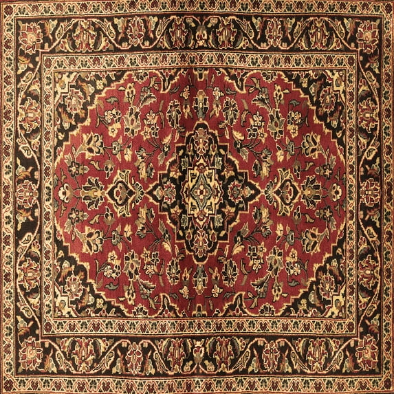 Ahgly Company Indoor Square Medallion Brown Traditional Area Rugs, 8' Square