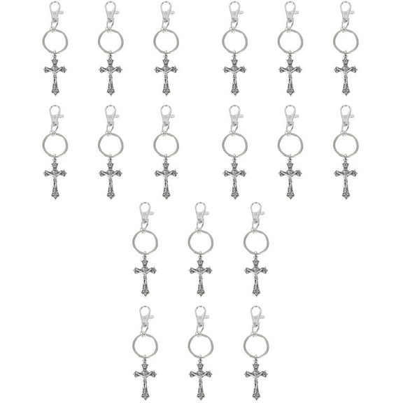 3 Pack Key Chain Gold Keys Locket Keychains Cross Pendant Gift Silver