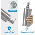 thumbnail image 2 of ARKTEK Large Stainless Steel Countertop Soap Dispenser - Rust and Leak Proof Liquid Hand Soap Pump Bottle for Kitchen, Bathroom and Countertop Hand Dish Lotion (20 Oz / 600 ml), 2 of 18