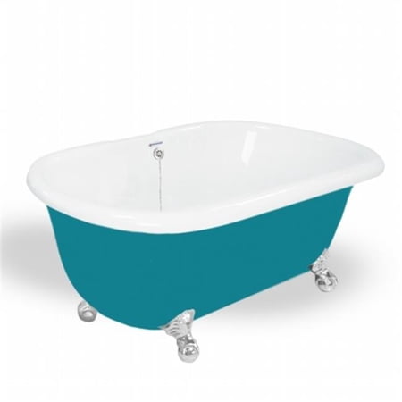 Melinda 60 in. Splash Of Color Acrastone Tub & Drain  Chrome Metal Finish  Small