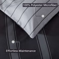thumbnail image 4 of Mainstays Full/Queen Duvet Cover Set, Reversible All-Season, 3-Piece, Dark Grey Stripe, 4 of 11