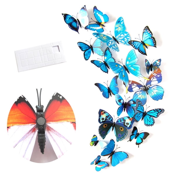 Decoración del hogar BuyWeek 12 pegatinas decorativas de mariposas estereoscópicas 3D pegatinas de mariposas para pared Diseño elevado