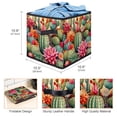 thumbnail image 3 of Cactus Foldable Storage Basket with Handle, 10.8"x10.5"x10.6", Large Capacity Organizer Bins, 3 of 6