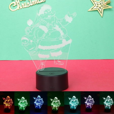 

〖TOTO〗Night Lights Color Lamp Nightlight 7 3D Santa Christmas Room Desk Lamp Win-Y Room Decoration Home Decor