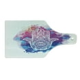 thumbnail image 2 of Evil Eye Cutting Board, Ornate White Hand Drawn Hamsa on Watercolor Splashes Energetic Print, Decorative Tempered Glass Cutting and Serving Board, Wine Bottle Shape, Pink Blue White, by Ambesonne, 2 of 5