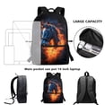 thumbnail image 5 of Uorisanigo Flaming Horse School Bag for Boys 6-12 Year Old with Padded Straps Kids Backpack Casual Daypack Travel or Sports Bags Universal Fit Preschool Elementary Kindergarten, 5 of 6