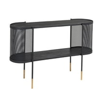 Bloomingville Metal Console Table with Shelf for TV, Black