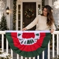 thumbnail image 6 of Christmas Half Circle Porch Banner, Red Green White Pleated Fan Bunting with Holiday Pattern, for Front Door Porch Balcony Railing Window Party Decoration, 35.43 x 17.72 Inch, 6 of 8