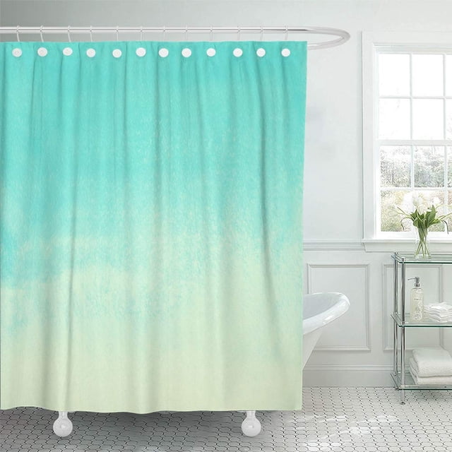 ABPHQTO Acuarela degradado abstracto verde menta y amarillo vacaciones de verano relleno acuarela cortina de ducha cortina de baño 165x180 cm ABPHQTO PKNMT66x72Shower-12156