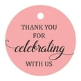 thumbnail image 1 of 100 Pcs Personalized Round Paper Tags - Thank You For Celebrating With Us Wedding Favor Gift Hang Tags Circle, 1 of 1