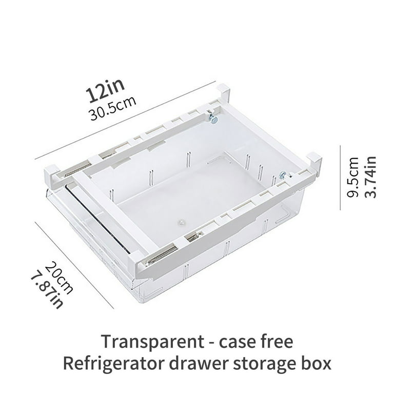 YekouMax Fridge Drawer Organizer, Refrigerator Organizer Bins, Pull Out with Handle, Fridge Shelf Holder Storage Box, Clear Container for Food