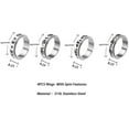 thumbnail image 2 of YAZI 4PCS Plain Band Rings for Men Stainless Steel Rings for Men Wedding Ring Cool Spinner Rings for Men Black Stainless Steel Ring Set Anxiety Ring Fidget Size 6-12, 2 of 15