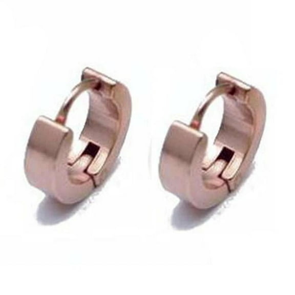 Brass Huggie Hoop Earrings Multi-Color Black Rose Gold Silver 4X8.5X2.3Mm  P557