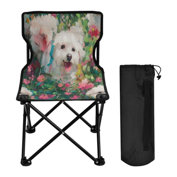 YAZAOO Camping Chairs Modern Flower Power Pup Pattern Folding chair