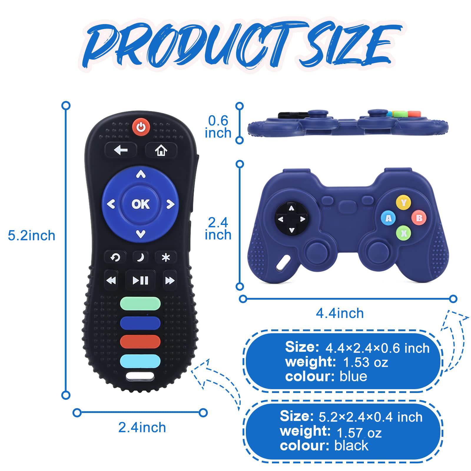 Smasener Silicone Teething Toys, Remote & Game Controller, 2-Piece Set photo 6