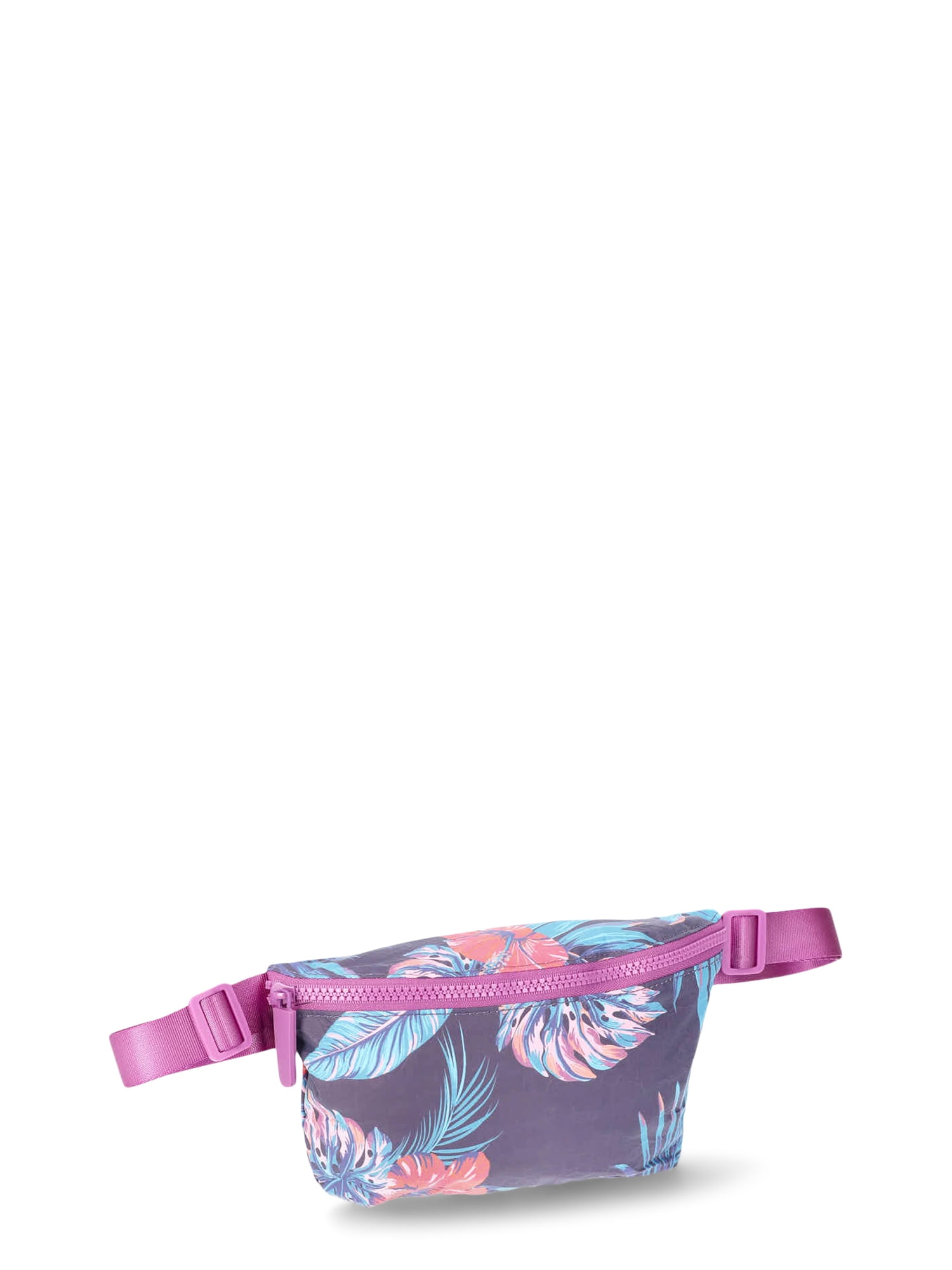 No Boundaries Beach Wipeable Fanny Pack, Navy Tropical, Women’s