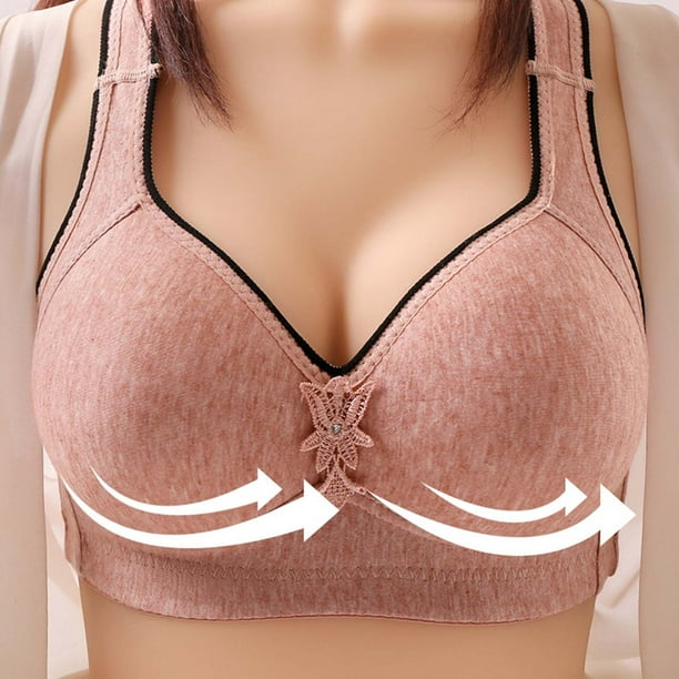 CHGBMOK Bras for Women Plue Size Underwire Lace Embroidery Comfortable Push  Up Hollow Out Bra Underwear
