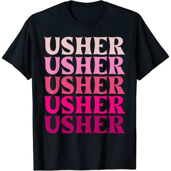 t-shirt Vintage Retro Usher Name T-Shirt mens,black,women,funny,journey,Crew Neck, Short Sleeve,custom clothing patterns.gift