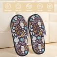 thumbnail image 2 of Bixox Men's Women's Forest Cute Owl Patterned Plush House Slippers, Memory Foam Slippers, Indoor and Outdoor Warm Plush Bedroom Shoes, Soft Flat Sole, Comfortable and Non-slip, 2 of 5