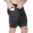 thumbnail image 4 of Puztloy Men's 2 in 1 Running Shorts Workout Athletic Training Gym Outdoor Sports Shorts, 4 of 4