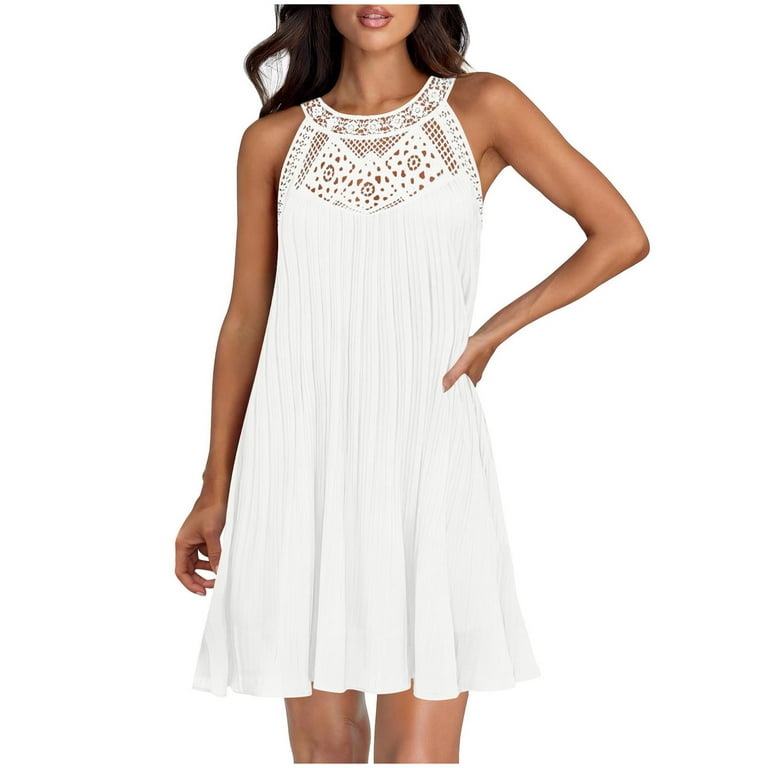 Ayolanni Sun Dresses Women Boho White Knee-Length Sleeveless Dresses Cute Dresses for Teens S - Walmart.com Ayolanni Sun Dresses Women Boho White Knee-Length Sleeveless Dresses Cute Dresses for Teens S - Walmart.com