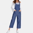 thumbnail image 2 of Femmes Mode Casual Solide Poche Romper Long Playsuit Sangle Bouton Combinaison, 2 of 8