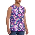 thumbnail image 2 of Balery Skull rainbow mushroom colorful Camisetas sin mangas para hombre, absorbe la humedad y protege contra el mal olor.-XX-Large, 2 of 7