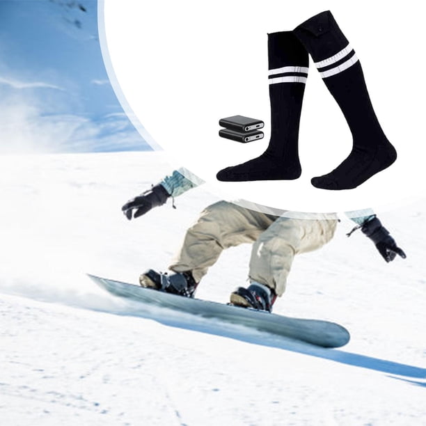 Calcetines calefactados,Calcetines térmicos recargables para calentar los pies en invierno,Calcetines largos de tubo térmicos y cómodos para calentar los pies,Calcetines Raya
