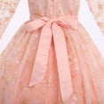 thumbnail image 6 of IBTOM CASTLE Flower Girls Dress Vintage Floral Lace Embroidered 3/4 Sleeves Maxi Dresses Wedding Princess Party Communion Evening Formal Dance Gown 9-10 Years Pink, 6 of 8