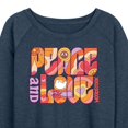 thumbnail image 3 of Woodstock - Hippie Retro - Peace & Love - Women's Lightweight French Terry Long Sleeve Shirt, 3 of 5